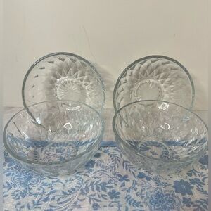 Set of Four Clear Glass Bowls